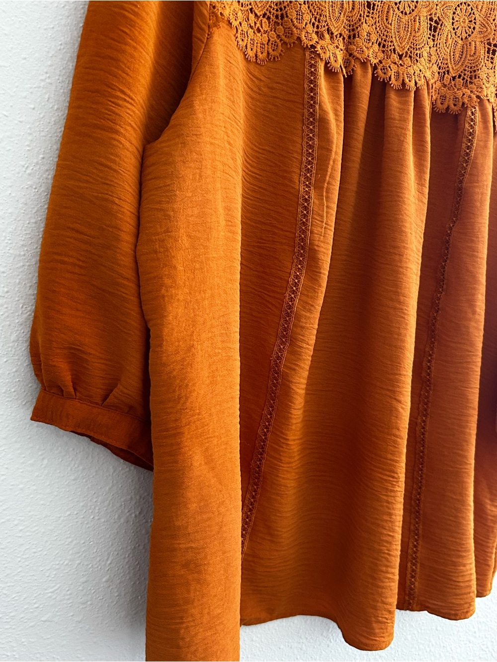 fig and flower Crochet Yoke Peasant Tunic - Picture 3 of 5